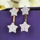 Sundays Child Natural Cambodian Zircon Star Earrings in 14K Gold Overlay Sterling Silver 2.700 Ct, S