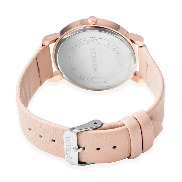 STRADA Japanese Movement Water Resistance Watch in Rose Tone - Nude