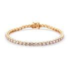 Lustro Stella 14K Gold Overlay Sterling Silver Tennis Bracelet (Size 7.5) Made with Finest CZ 18.48 