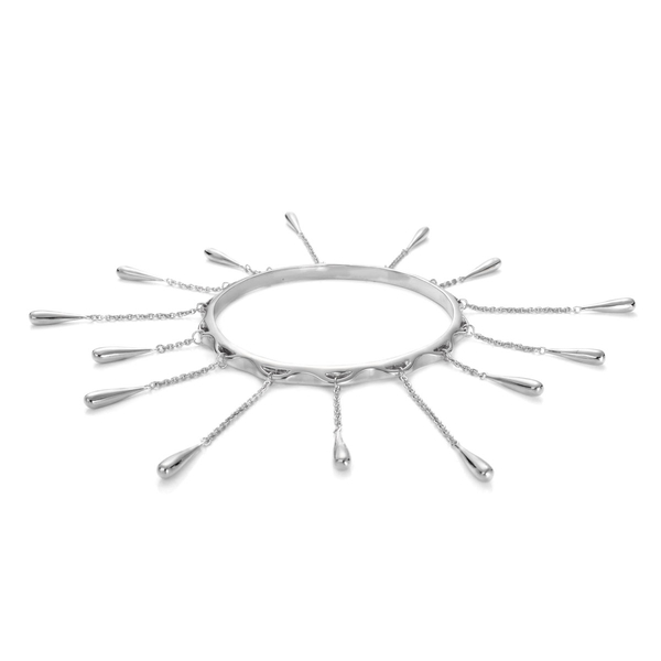 LucyQ Multi Drip Bangle in Sterling Silver (Size 68mm - Large) 48.00 Gms.