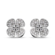 Lustro Stella Platinum Overlay Sterling Silver Floral Earrings Made with Finest CZ 2.46 Ct.