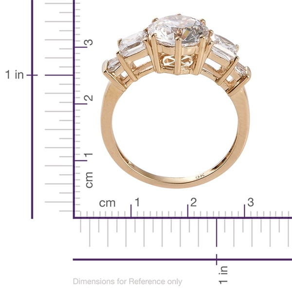 Lustro Stella - 9K Y Gold (Rnd) Ring Made with Finest CZ