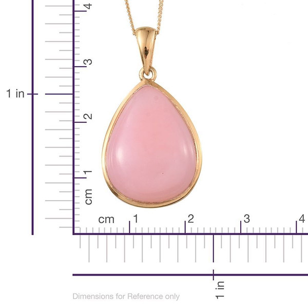 Peruvian Pink Opal (Pear) Pendant With Chain in 14K Gold Overlay Sterling Silver 10.500 Ct.