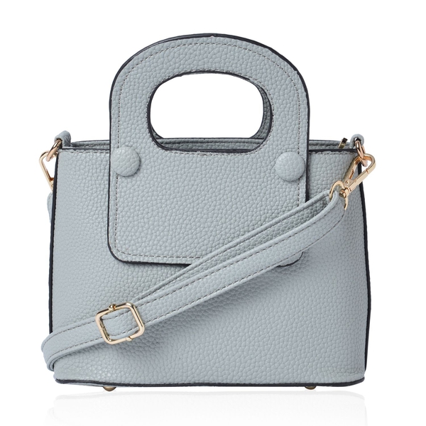 Grey Colour Tote Bag with Adjustable and Removable Shoulder Strap (Size 20.5x15x9 Cm)