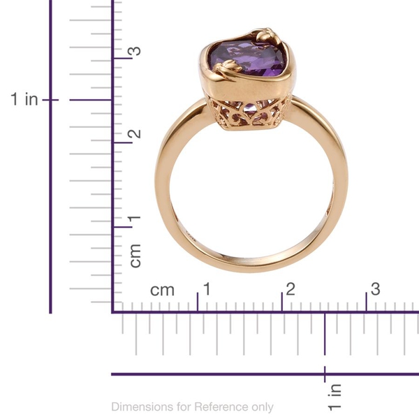 Lavender Alexite (Cush) Solitaire Ring in 14K Gold Overlay Sterling Silver 6.000 Ct.