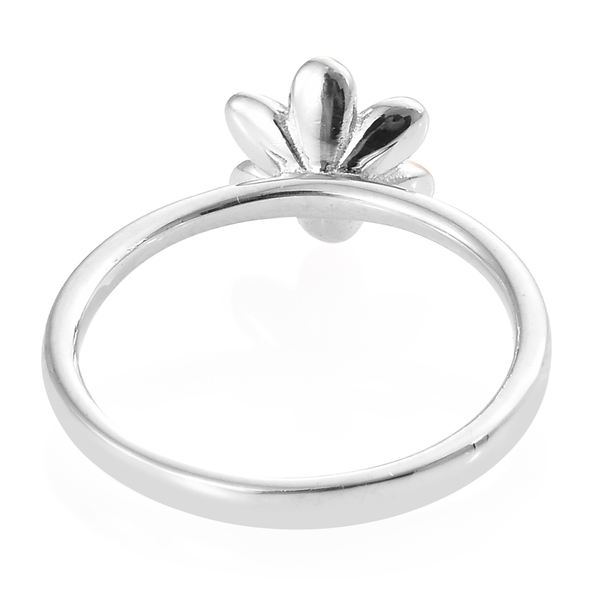 WEBEX- Flower Ring in Plating and Yellow Gold Overlay Sterling Silver, Silver wt. 2.15 Gms
