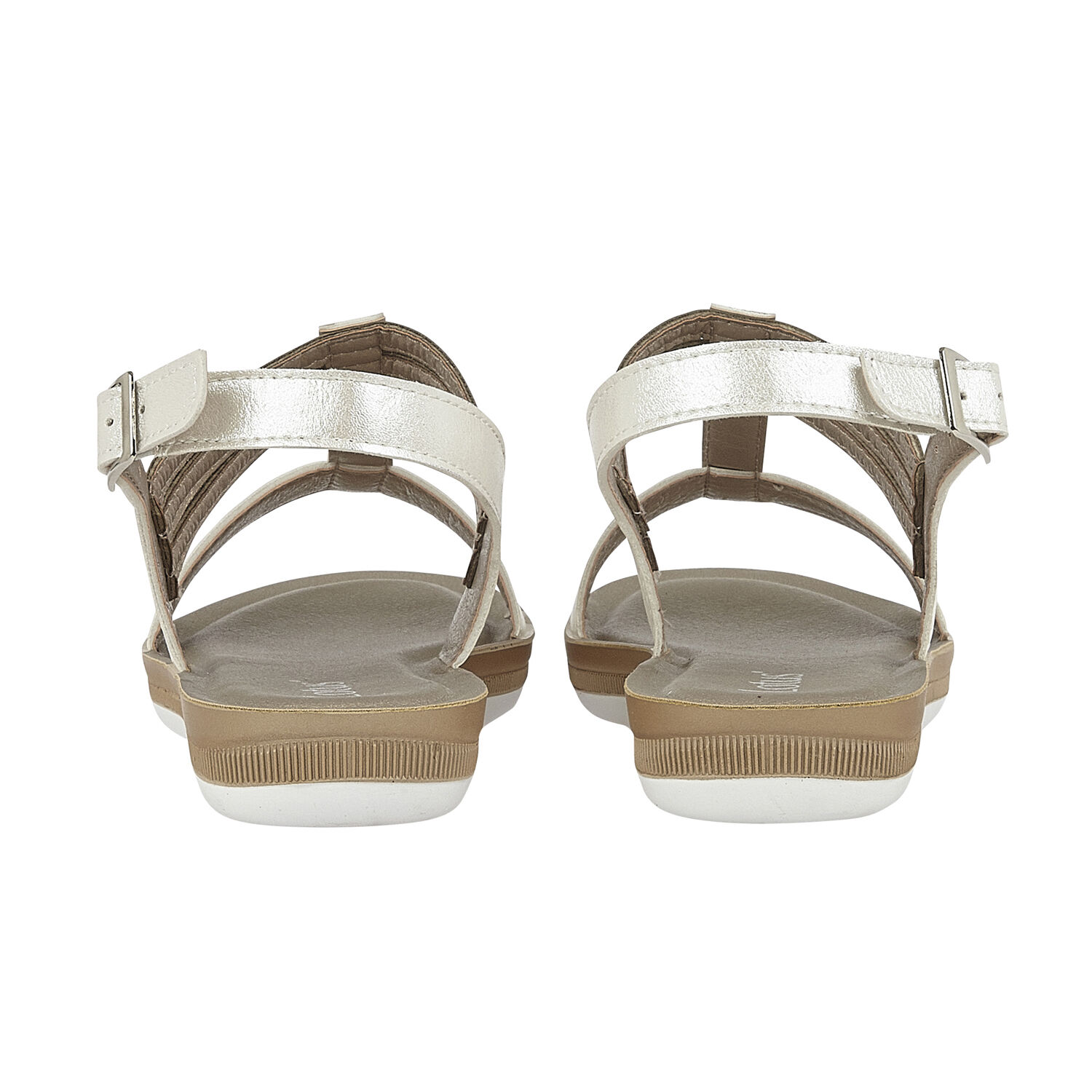Lotus White Rome Sling-Back Sandals