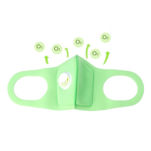 Reusable Anti Dust Face Cover with Breathing Valve (Size 13x16 Cm) - Green