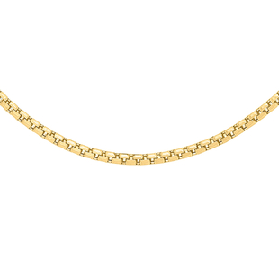 Italian Made Close Out- 9K Yellow Gold Diamond Cut Box Necklace (Size 18) with Lobster Clasp, Gold w