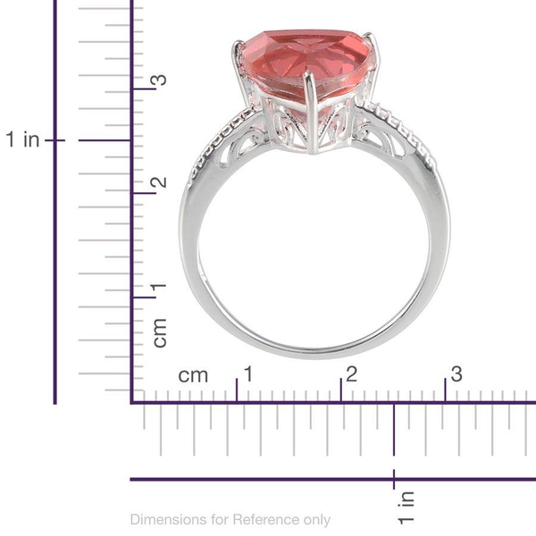 Padparadscha Quartz (Trl) Solitaire Ring in Sterling Silver 3.750 Ct.