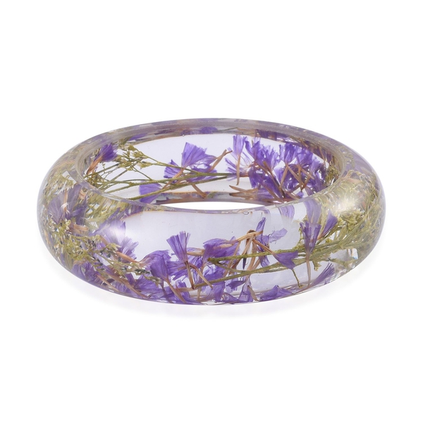 Natural Purple Colour Flower Preserved Bangle (Size 7.75)