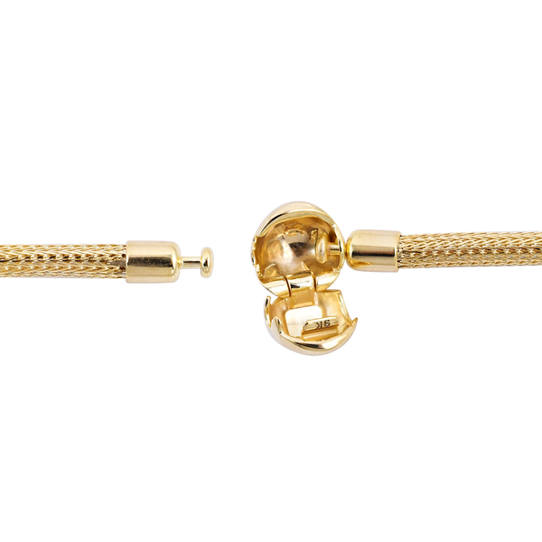 9K Yellow Gold Foxtail Bracelet (Size - 7.5) With Round Button Clasp, Gold Wt. 3.59 Gms.