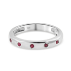 Ruby Band Ring (Size R) in Platinum Overlay Sterling Silver