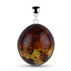 Natural Baltic Amber Pendant in Sterling Silver, Silver Wt. 8.20 Gms
