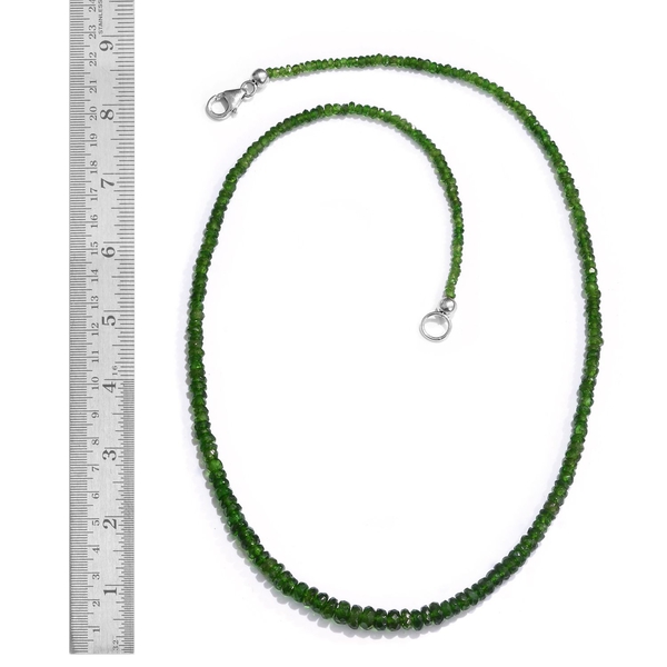 AAA Rare Chrome Diopside (Rnd) Necklace (Size 18) in Platinum Overlay Sterling Silver 46.350 Ct.