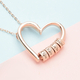Personalised Engravable 4 Rings Heart Necklace in SIilver, Size-18"