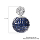 Lustro Stella - Simulated Blue Sapphire and Simulated Diamond Disco Ball Earrings (with Push Back) in Rhodium Overlay Sterling Silver, Silver wt. 8.37 gms