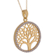 New York Close Out Deal- Simulated Diamond Tree of Life Pendant with Chain (Size 18) With Spring Ring Clasp in Yellow Gold Overlay Sterling Silver
