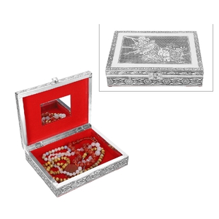 Limited Available- Embossed Collection Handcrafted Oxidised Jewellery Box with Mirror (22.5X17.5X5 C