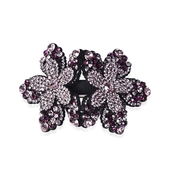 Flower Hair Clip - Dark Purple and Light Purple