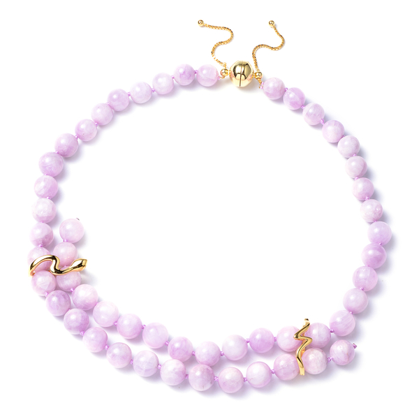 Urucum Kunzite Necklace (Size 24) with Magentic Lock in Yellow Gold Overlay Sterling Silver 491.50 Ct.