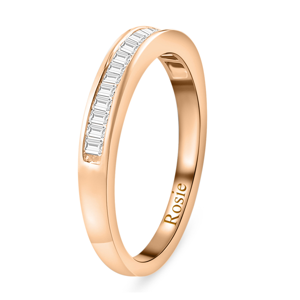 Personalised Engravable 0.50 Ct Diamond Half Eternity Band Ring in 9K Yellow Gold SGL Certified I2 I3 G-H