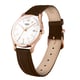 HENRY LONDON Richmond Unisex White Dial Watch with Dark Brown Leather Strap