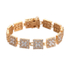 Lustro Stella 14K Gold Overlay Sterling Silver Bracelet (Size 7.5) Made with Finest CZ 28.38 Ct.