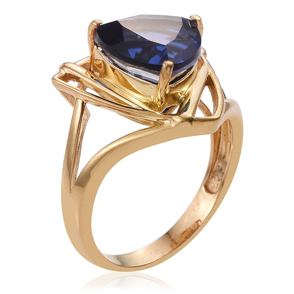 Ceylon Colour Quartz (Trl) Solitaire Ring in 14K Gold Overlay Sterling Silver 5.250 Ct.