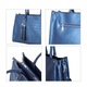 100% Genuine Leather Crocodie Pattern Covertible Bag with Tassels and Shoulder Strap (Size 34x25x14 Cm) - Navy