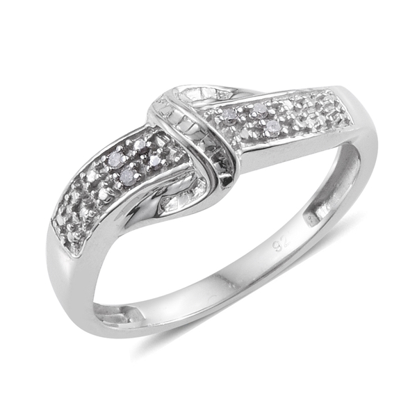 Diamond (Rnd) Ring in Platinum Overlay Sterling Silver