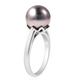 Gallatea Pearl- Tahitian Pearl Sterling Silver Ring (Size 9) TGW 8.000 ctw  8.000  Ct.