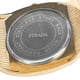 STRADA Japanese Movement Golden Dial Water Resistant Bangle Watch (Size 6.75) in Yellow Gold Tone