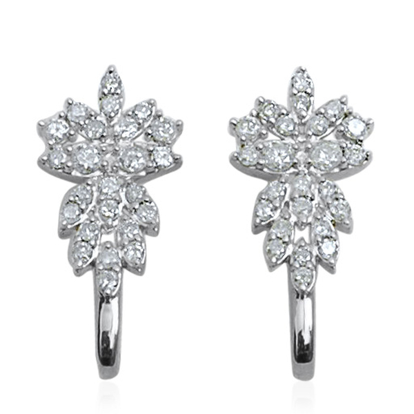 9K W Gold SGL Certified Diamond (Rnd) (I3/ G-H) Earrings (with Push Back) 1.000 Ct.