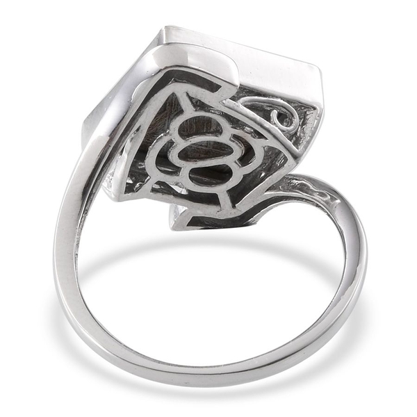 Meteorite (Sqr) Ring in Platinum Overlay Sterling Silver 13.250 Ct.