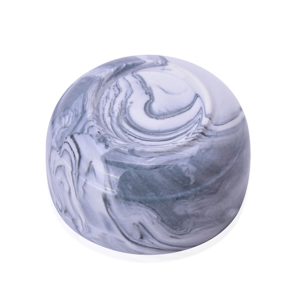 Set of 4 - Grey and White Colour Marble Pattern Ceramic Bowl (Size 10.5X5 Cm)