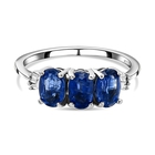 Kyanite and Diamond Ring (Size M) in Platinum Overlay Sterling Silver 1.80 Ct.
