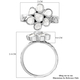 Polki Diamond Floral Ring in Platinum Overlay Sterling Silver 0.50 Ct.