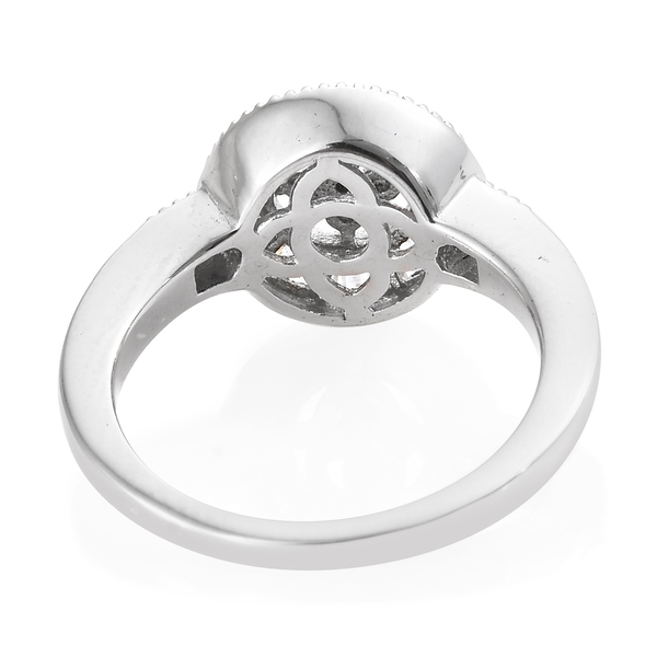 Diamond (Rnd and Bgt) Ring in Platinum Overlay Sterling Silver 0.500 Ct.