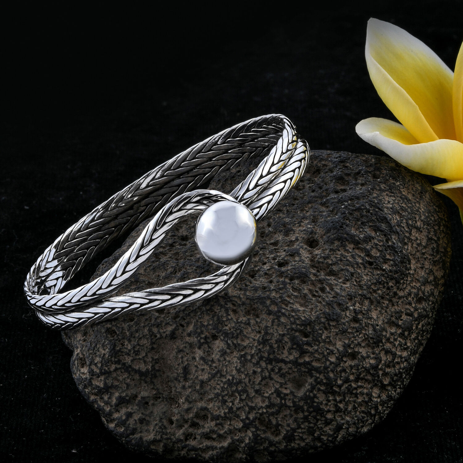 Royal Bali Collection Sterling Silver Bangle (Size 7.5), Silver Wt. 22.94 Gms