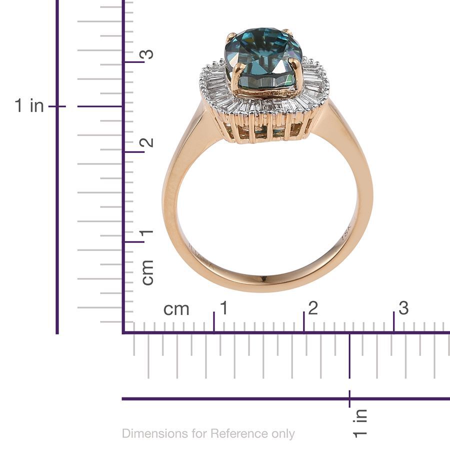 One Off- ILIANA 18K Y Gold Very Rare AAAA Natural Cambodian Ratnakiri Blue Zircon (Cush 6.00 Ct), Diamond Ring 6.500 Ct.