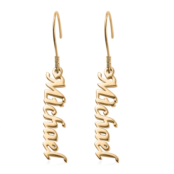 Personalised Name Earring in Brass, Font- Freehand521 BT