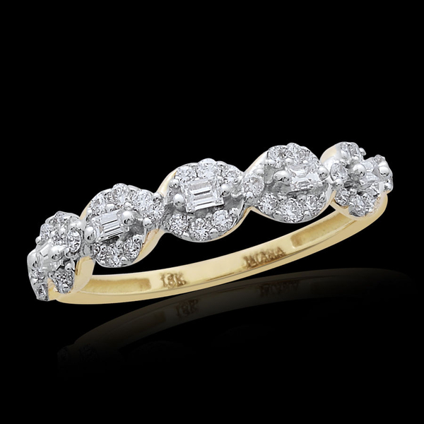 ILIANA 18K Y Gold IGI Certified Diamond (Bgt) (SI-G-H) Ring 0.500 Ct.