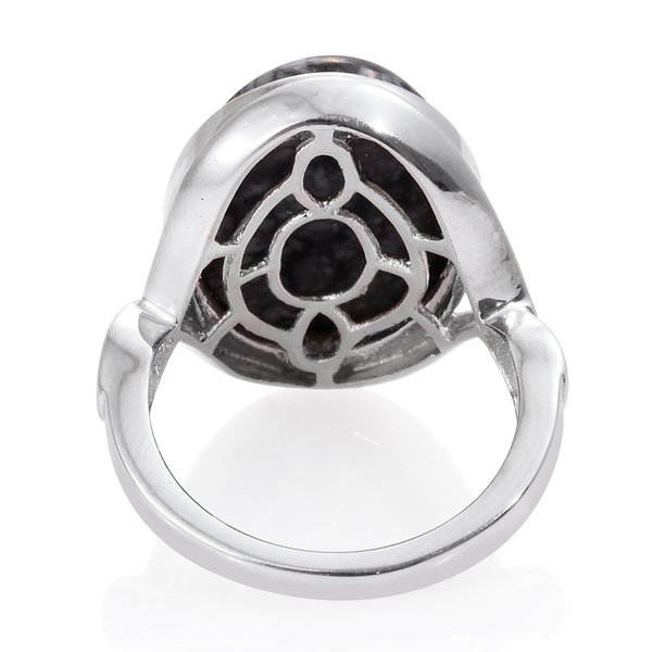 Austrian Pinolith (Ovl) Ring in Platinum Overlay Sterling Silver 13.000 Ct.