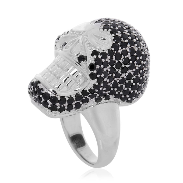 Boi Ploi Black Spinel Ring in Silver Tone 3.100 Ct.