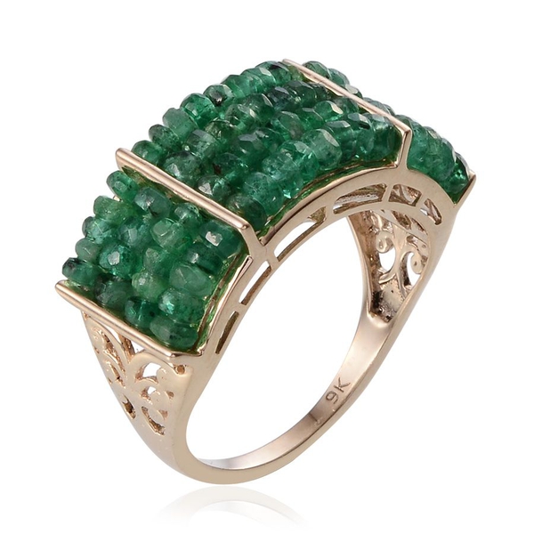 9K Y Gold AAA Kagem Zambian Emerald (Rnd) Ring 10.000 Ct.