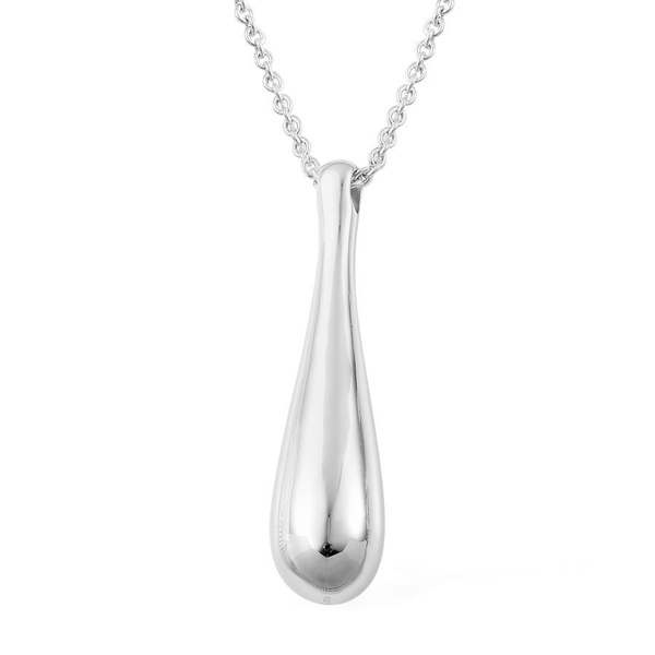LucyQ Drop Necklace (Size 32) in Rhodium Plated Sterling Silver 37.93 Gms.