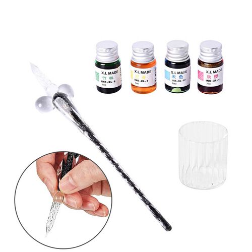 Luminous Glass Dipping Pen in Gift Box (Includes 1 Pen holder, 1 Glass