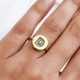 White Diamond Initial-D Ring in 14K Gold Overlay Sterling Silver