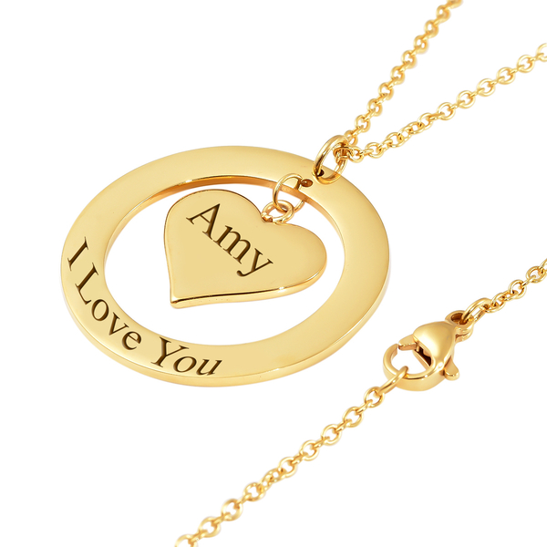 Personalised Engravable Heart Necklace Size 20"